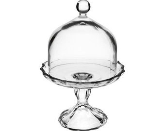 L'Arcolaio Cake stand with lid - Transparent glass H 21 D 14 cm