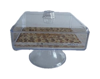 Bigiemme Tortenständer aus transparentem Kunststoff mit Deckel, 20,50 x 20,50 cm