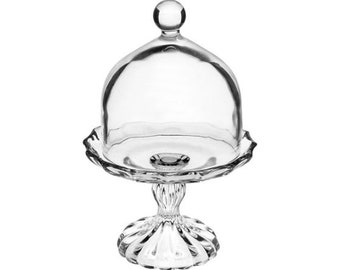 L'Arcolaio Cake stand with lid - Transparent glass H25 D16 cm