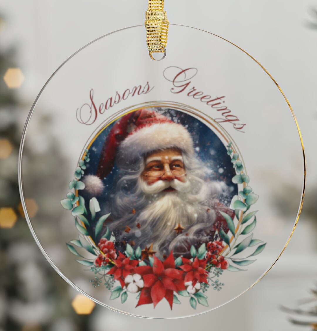 Customizable Christmas Ornament Personalize Santa Clause Etsy