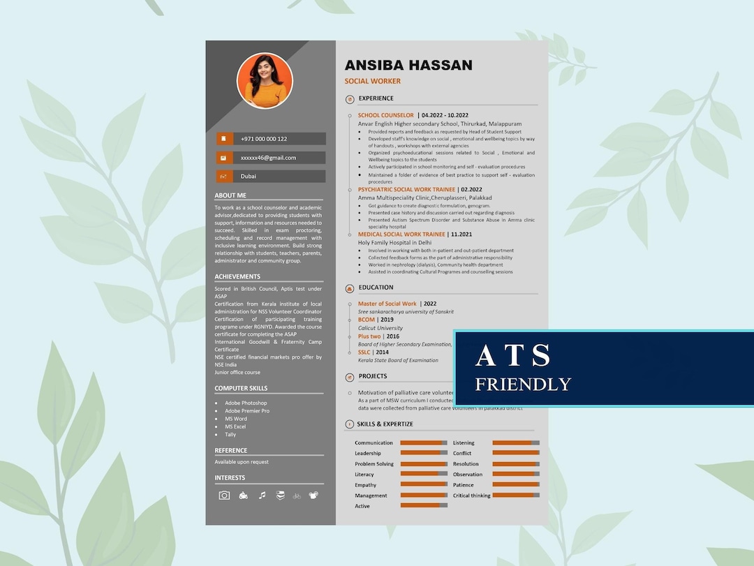 Modèle de CV convivial ATS pour CV Word et Pages modèle de CV Etsy France