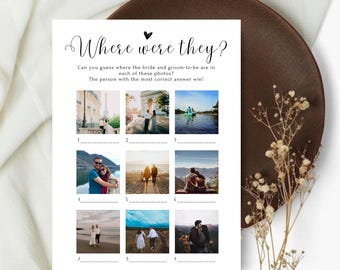 Where Were They Game: Bridal Shower Game Template (Digital Download)