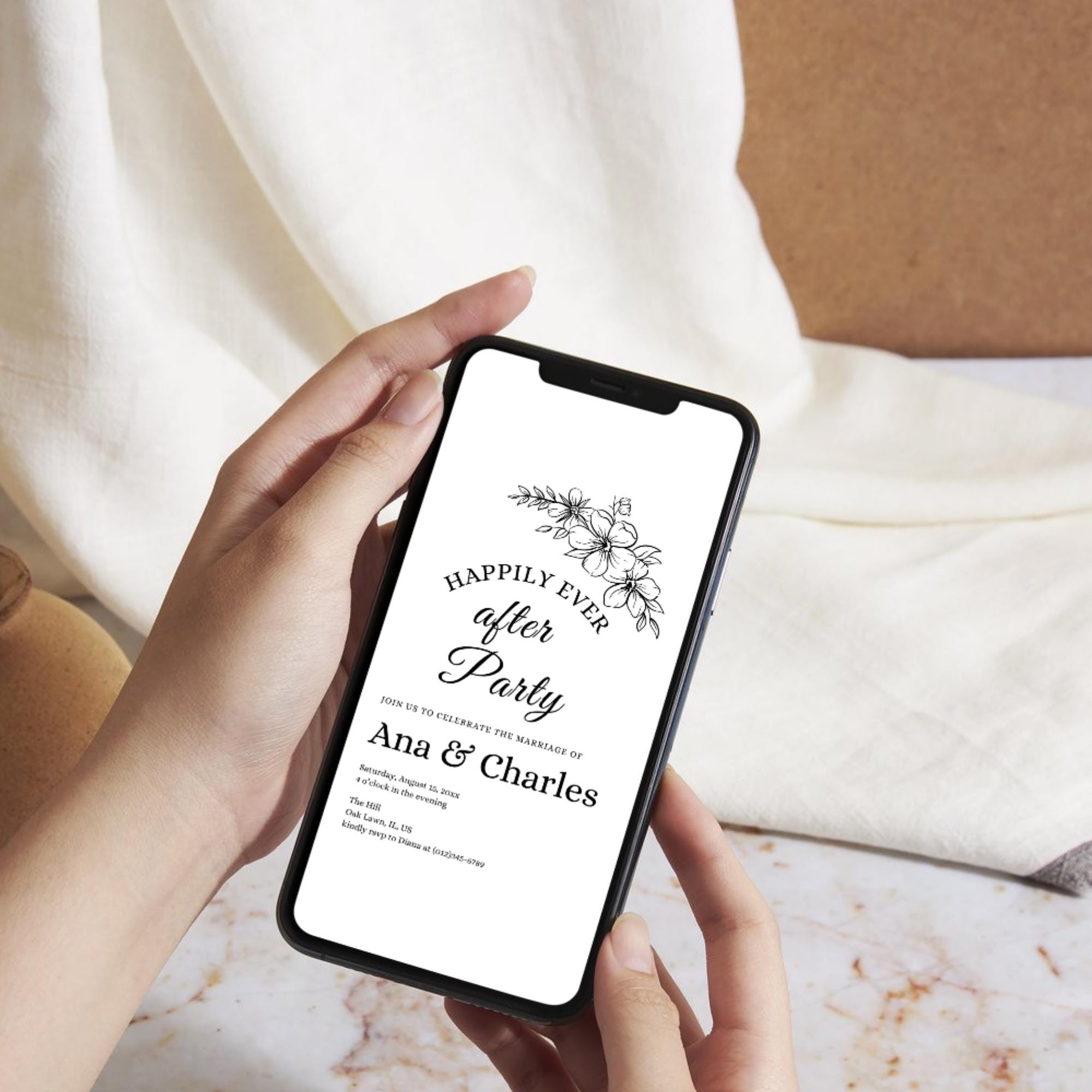 Modern Electronic Wedding Reception Invitation: Mobile Evite Template ...