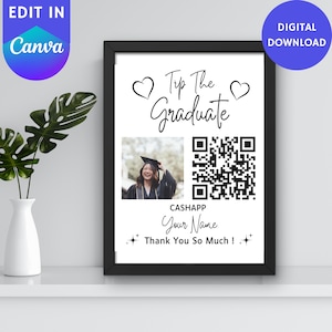 Abschlussfeier Zeichen | Abitur Geschenk Zeichen | QR-Code-Zeichen | Tipp Die Graduate | Venmo Zeichen | CashApp Zeichen | Paypal Zeichen | Digitaler Download