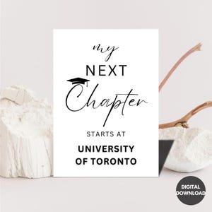 Graduation Printable Sign, My Next Chapter Starts At Editable Graduation Signs 2025 Personalized Class of 2025 Graduation Party Decoration