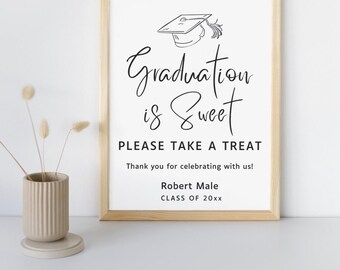 Graduation Candy Bar Sign Template, Editable Canva (Digital Download)