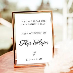 Dancing Feet Sign Template, Wedding Flip Flops Sign, A Little Treat for your Dancing Feet, Modern Minimalist Wedding Sign, Canva Download