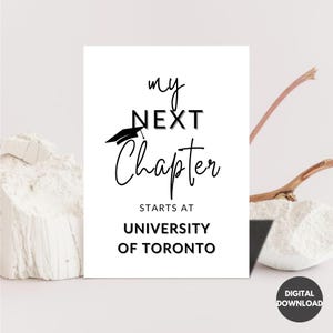 Graduation Printable Sign, My Next Chapter Starts At Editable Graduation Signs 2025 Personalized Class of 2023 Graduation Party Decoration