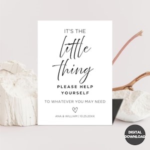 Minimalist Wedding Bathroom Basket Sign Template Canva, Wedding Bathroom Basket Signage | Digital Download Bathroom Signs, Instant Download