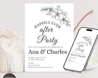 Modern Electronic Wedding Reception Invitation: Mobile Evite Template (Digital Download 5x7 in & Mobile Sizes)