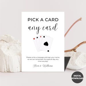 Wedding Guestbook Playing Cards Sign, Playing Cards Wedding Guest Book Sign, Please Sign Our Guest Book, Wedding Sign Template, Wedding Sign