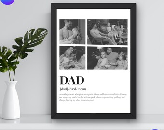 Dad Definition Customizable & Printable, Template Photo Collage Father's Day Poster Gift, Canva