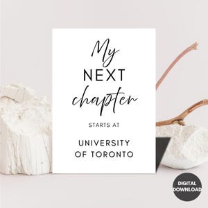 Graduation Printable Sign, My Next Chapter Starts At Editable Graduation Signs 2025 Personalized Class of 2023 Graduation Party Decoration