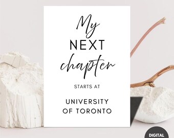 My Next Chapter Starts At Graduation Sign, Personalized Party Decor (Digital Download)