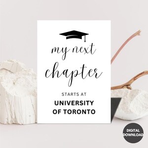Graduation Printable Sign, My Next Chapter Starts At Editable Graduation Signs 2025 Personalized Class of 2023 Graduation Party Decoration