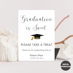 Graduation Dessert Table Sign, Printable Graduation Treat Table Sign, Editable Graduation Candy Bar Sign, Graduation Sign, Graduation Treats