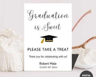 Graduation Treat Table Sign, Editable Candy Bar Sign (Digital Download)