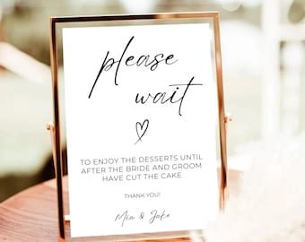 Minimalist Wedding Dessert Sign Printable, Love Is Sweet Wedding Decor, Instant Download Canva