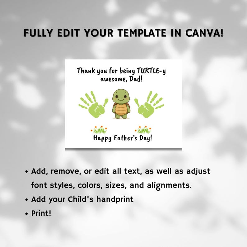 PRINTABLE Fathers Day Handprint Art Craft for Kids Template, Infant ...