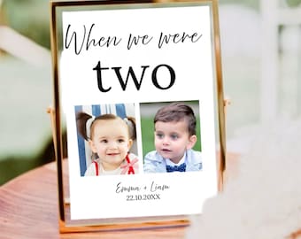 Plantilla elegante de número de mesa con foto para recepción de boda minimalista (descarga digital)