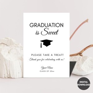 Graduation Dessert Table Sign, Printable Graduation Treat Table Sign, Editable Graduation Candy Bar Sign, Graduation Sign, Graduation Treats