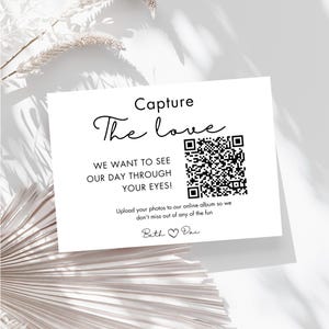 Erfassen Sie die Liebe QR-Code-Hochzeitskarte, Fotokarte Hochzeit, QR-Code-Hochzeitskarte Hochzeit QR-Code-Zeichen, Horizontal & Vertikal, Canva Template