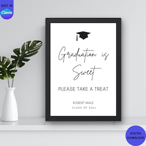 Graduation Dessert Table Sign, Printable Graduation Treat Table Sign, Editable Graduation Candy Bar Sign, Graduation Sign Template
