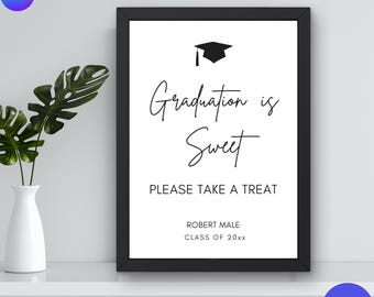 Graduation Treat Table Sign Template, Candy Bar Decor (Digital Download)