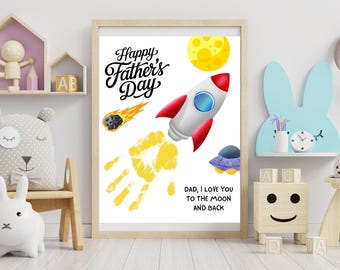 Fathers Day Handprint Craft, Fathers Day Handprint Art, Fathers Day Crafts, Fathers Day Gift for Dad, Kids Toddler Baby Keepsake Printable