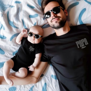 Custom Fathers Day Gift for Dad Gift From Kid, Daddy and Me Matching Set Dad & Baby outfit, Daddys Girl, Papa and Mini, Father Mini Me, EST