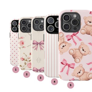 Coquette Phone Cases Protective For iPhone 16 15 Plus 14 Pro Max 12 13 Mini 11 Pro Galaxy S24 Bows Pink Girly Cute Trendy Aesthetic Cover
