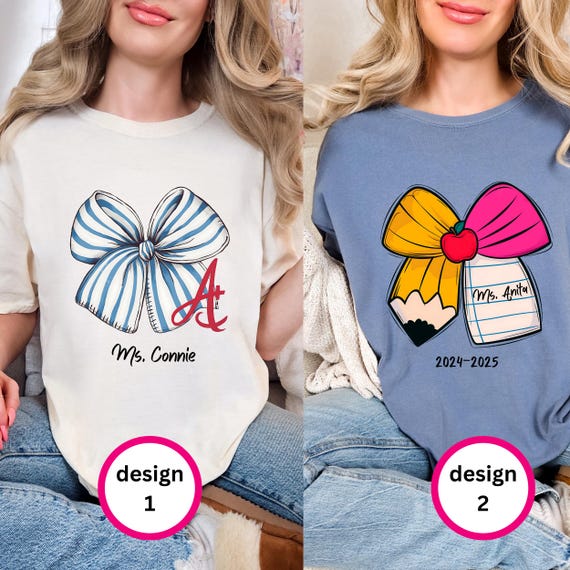 Custom Teacher Name T-Shirt, Personalized Teacher Gift