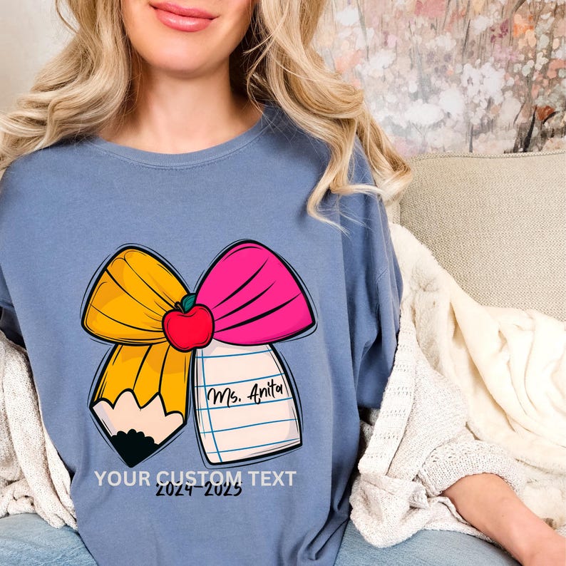 Benutzerdefinierte Lehrer Name T-Shirt, personalisiertes Lehrer Geschenk Bild 2