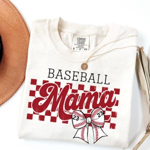 Custom Checkered Baseball T-Shirt, Coquette Baseball shirt, Baseball Mom Shirt, Game Day Shirt, Fall Baseball Season Tee, Baseball Bow Shirt