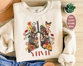 YHWH Lungs Sweatshirt, Christian Bible Verse Floral Design