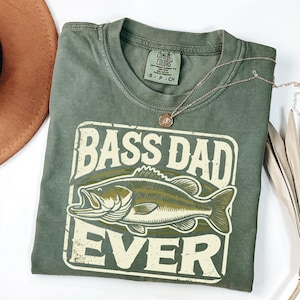 Comfort Colors Bass dad ever Grandpa Fishing Retro Shirt, Fishing Gift for Grandpa, Fishing Grandpa Funny Sweatshirt, Father's Day Gift