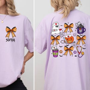 Nurse Comfort Colors® Halloween coquette Shirt, Halloween bow Nurse Shirt, Boo Boo Crew Nurse, Fall Nurse Crewneck, Ghost Nurse Tshirt