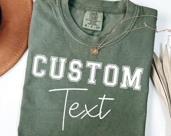 Benutzerdefinierte Text Comfort Farben T-Shirt, personalisiertes Foto T-Shirt
