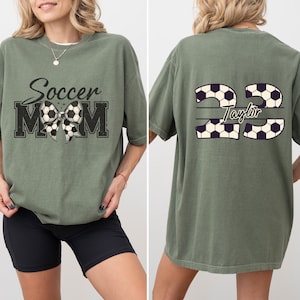 Soccer Mom Shirt With Kids Name & Jersey Number, Cute Soccer Season Mama Shirt, Gift For Soccer Lover Mom Shirt, Mothers Day Gift Soccer Mom