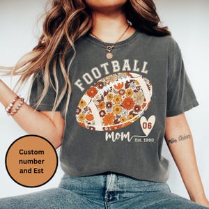 Comfort Colors® Football Kids Jersey Number Shirt, Cute Football Season Mama Shirt, Gift For Football Lover Mom Shirt, Sports Mama Shirt