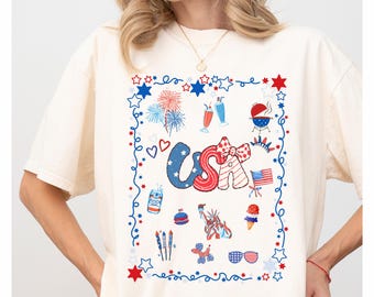 Maglietta USA Bow Comfort Colors, maglietta patriottica del 4 luglio
