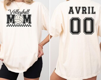 Gepersonaliseerde volleybal moeder comfort kleuren T-shirt, Game Day T-shirt