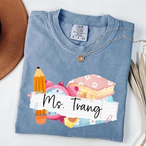 Custom Teacher Coquette tshirt, Custom Teacher Name Shirt, Teacher Appreciation Gift, Cute Teacher Christmas Shirt, Back To School