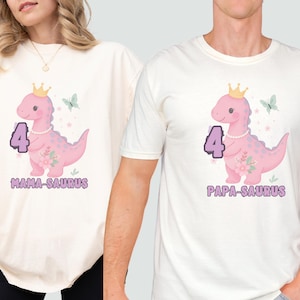MamaSaurus/DadaSaurus Tees, Matching Family Dinosaur Birthday shirts, Kids Dino Tee, Mom/Dad Dino Tees, Mommy and Me Family Tees 1