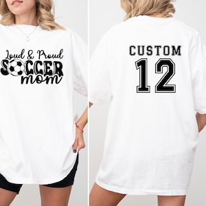 Personalize Soccer Mom Kids Name On Back Sweatshirt, Mom Soccer Sweater, Soccer Mama Shirt, Gift for Soccer Mom, Fall Soccer Season Shirt