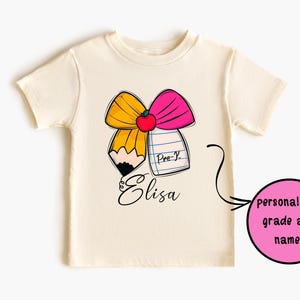 Custom Kid Name Back To School Shirt, Back To School Kid Shirt With Name, Toddler Kid Kindergarten Shirt, First Day of School, Pencil Name