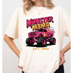 Comfort Colors Monster Truck Mama Shirt, Pregnant Mom Shirt, Monster Truck Shirt, Boy Birthday Party Shirt, New Mom Shirt, Baby Shower Gift