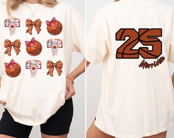 Benutzerdefinierte Basketball Mom T-Shirt, Spieltag Sport T-Shirt, personalisierte Mom Geschenk