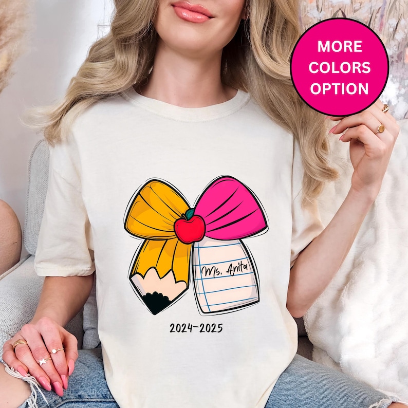 Benutzerdefinierte Lehrer Name T-Shirt, personalisiertes Lehrer Geschenk Bild 5