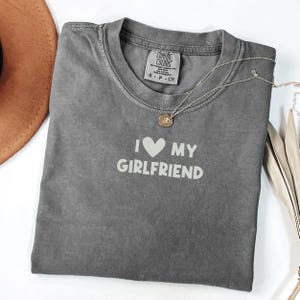 Personalized I Love My Girlfriend T-Shirt, I Heart My Boyfriend Shirt, Valentine&#39;s Day Wife Tee, Valentine Gift, Boyfriend Shirt, Unisex